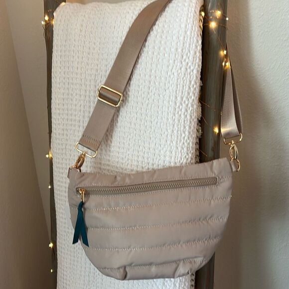 - Pretty Simple Jolie Puffer Bum  Bag in Sand - Picture 4 of 7